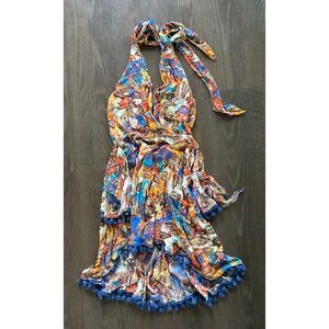 Nicole Miller Silk Multicolor Dress Large